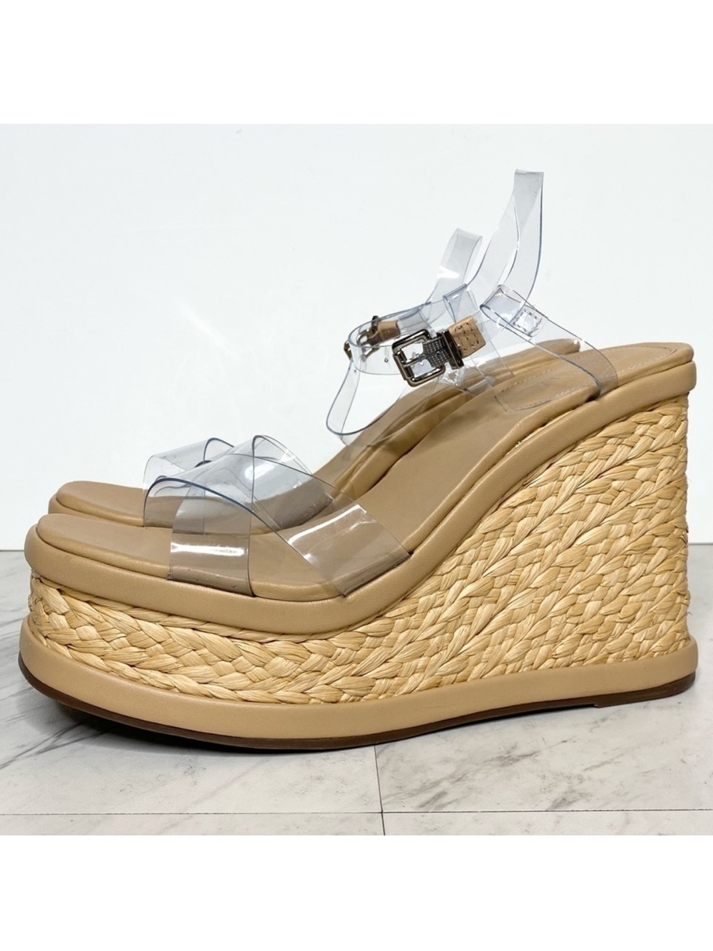 New! Schutz Caryne Wedge Heel Sandal 10 1/2